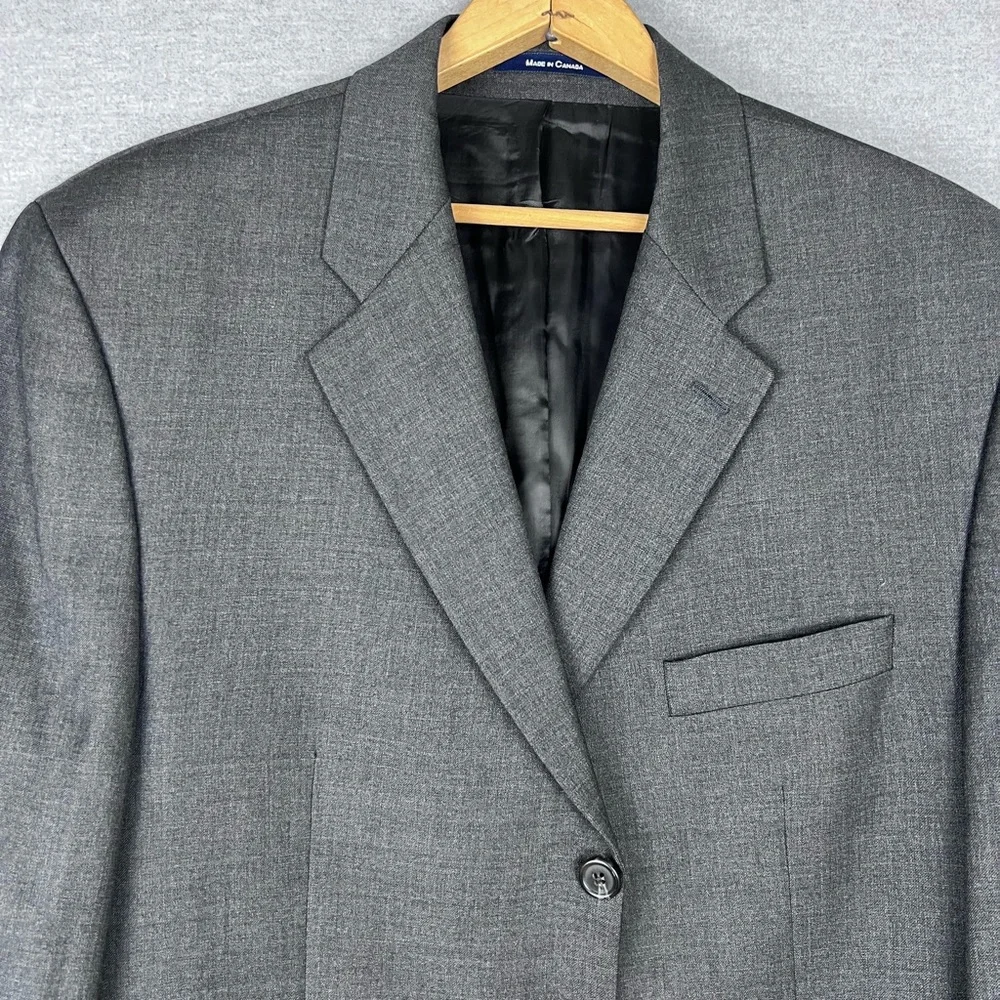 Ralph Lauren 44L Sport Coat Blazer Jacket 3Button Gray 90s